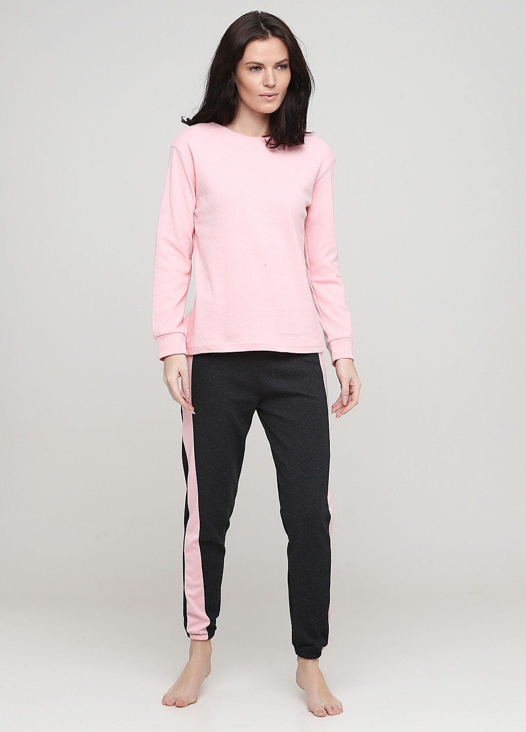 Світло-рожева всесезон піжама (лонгслів, брюки) лонгслив + брюки Fawn