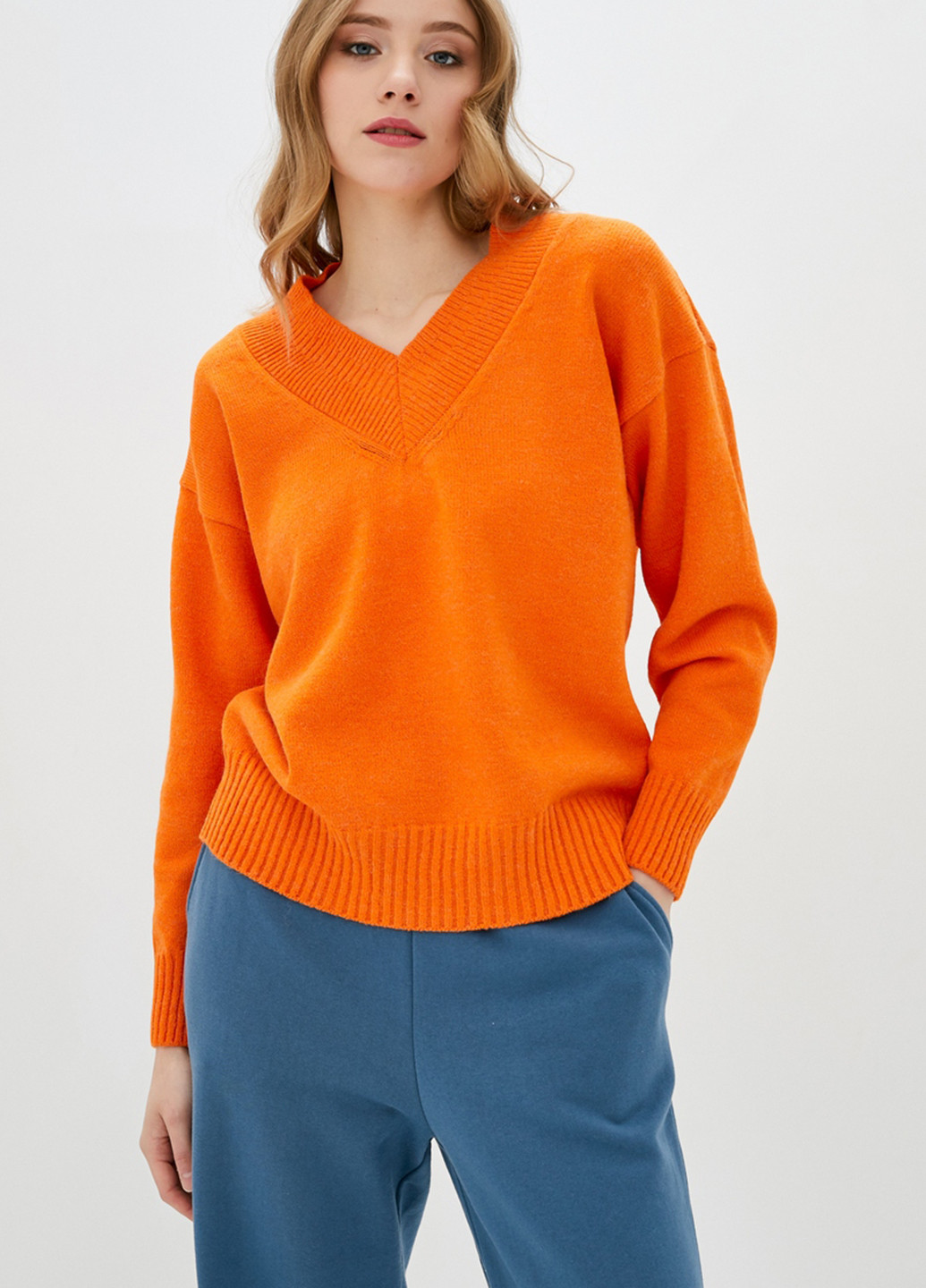 Оранжевый демисезонный пуловер пуловер Sewel
