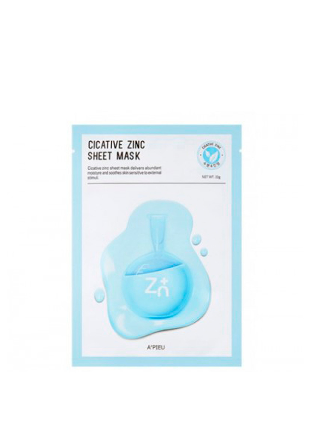 Лечебная тканевая маска с цинком Cicative Zinc Sheet Mask (1 шт.) (22 г) A'pieu (202413681)