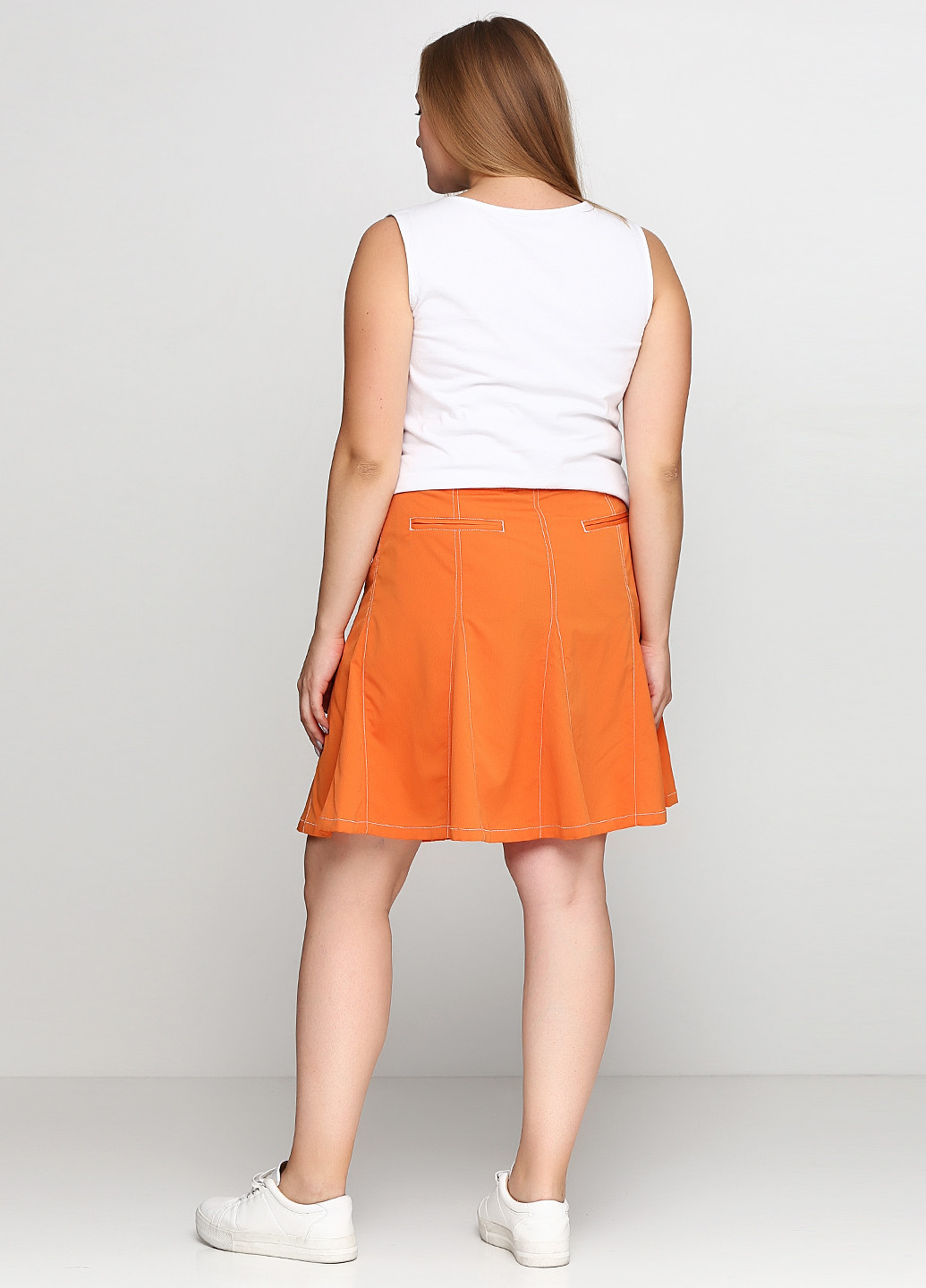 Оранжевая кэжуал однотонная юбка Gaiam а-силуэта (трапеция)