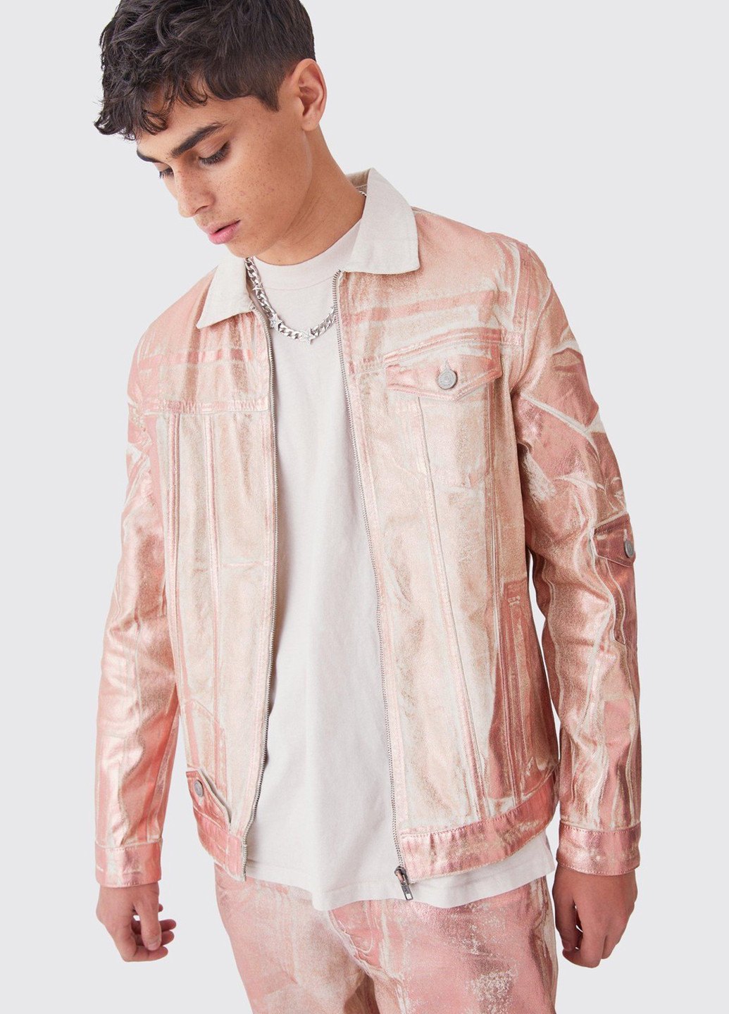 Персиковая демисезонная куртка Boohoo