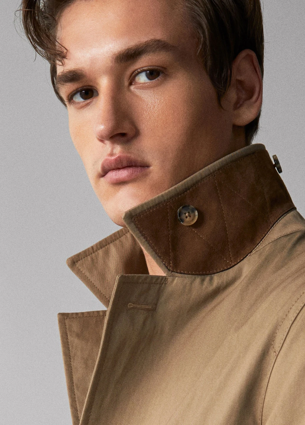 Плащ Massimo Dutti на пуговицах прямой (161580204)