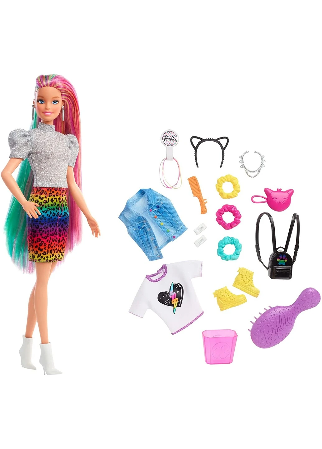 Кукла Barbie Leopard Rainbow Радужный леопард Блондинка (GRN81) Mattel (255254619)