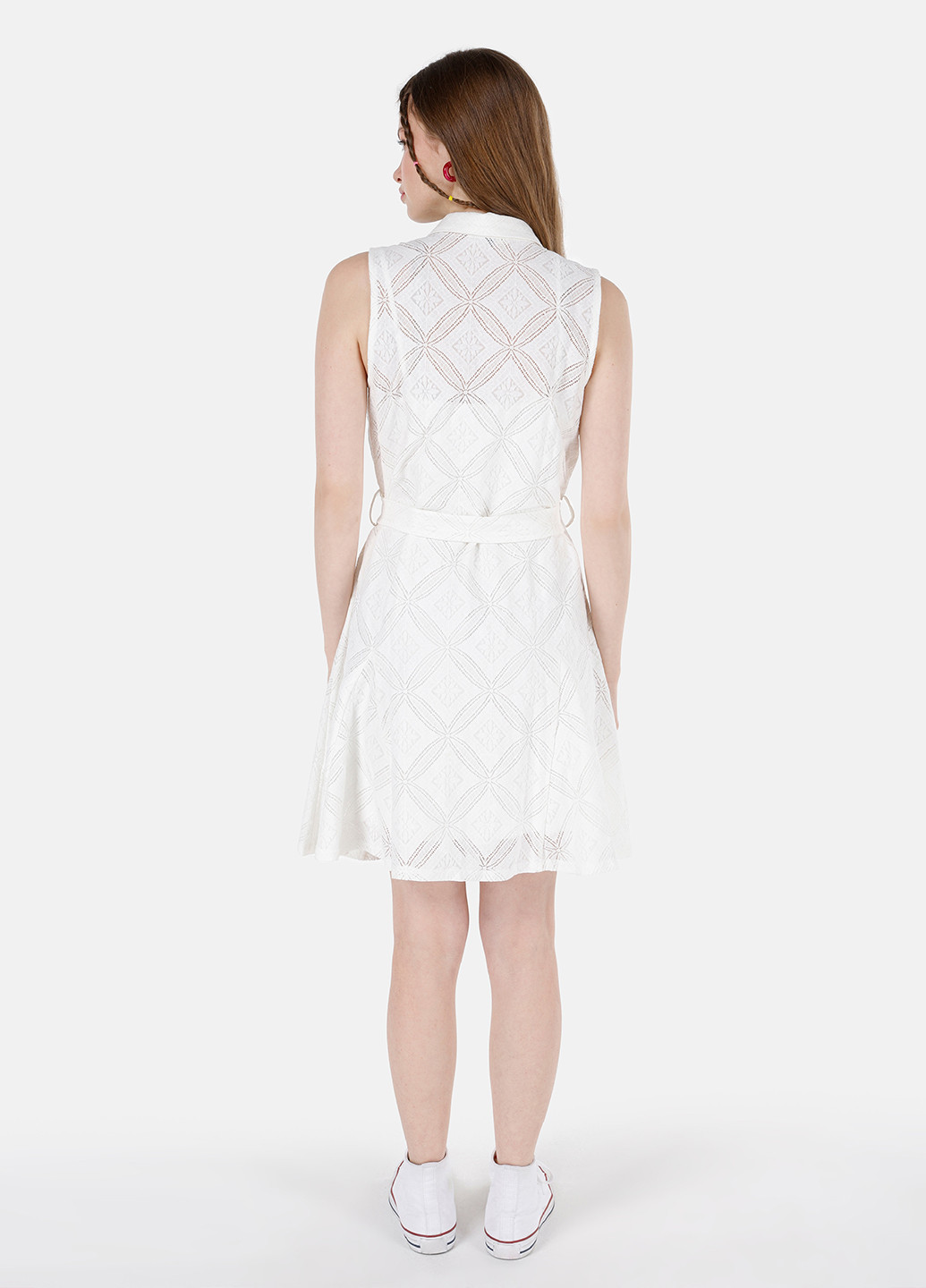 Белое кэжуал платье рубашка Colin's с геометрическим узором