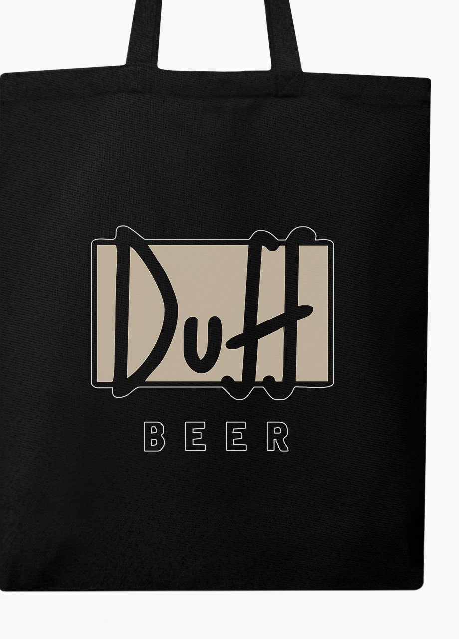 Еко сумка шоппер черная Симпсоны Дафф (The Simpsons Duff Beer) (9227-1995-BK) MobiPrint (236391071)