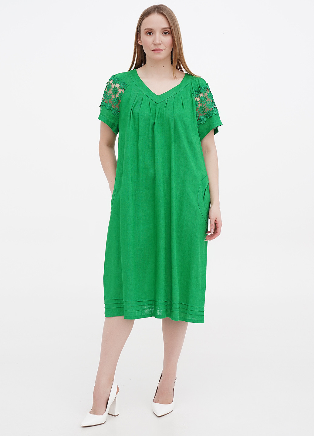 Зеленое кэжуал платье а-силуэт Ruta-S однотонное