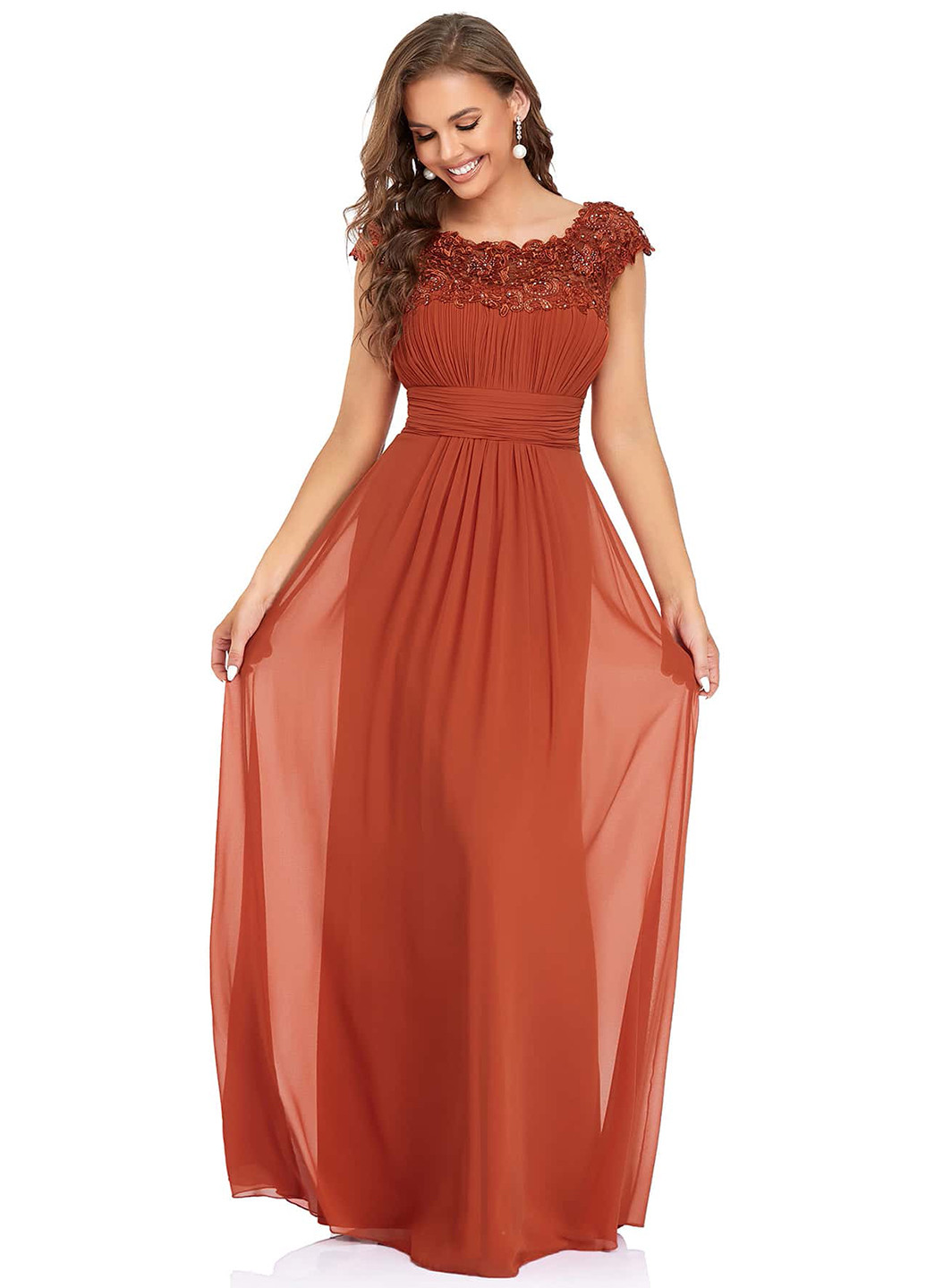 Оранжевое кэжуал платье SHEIN однотонное