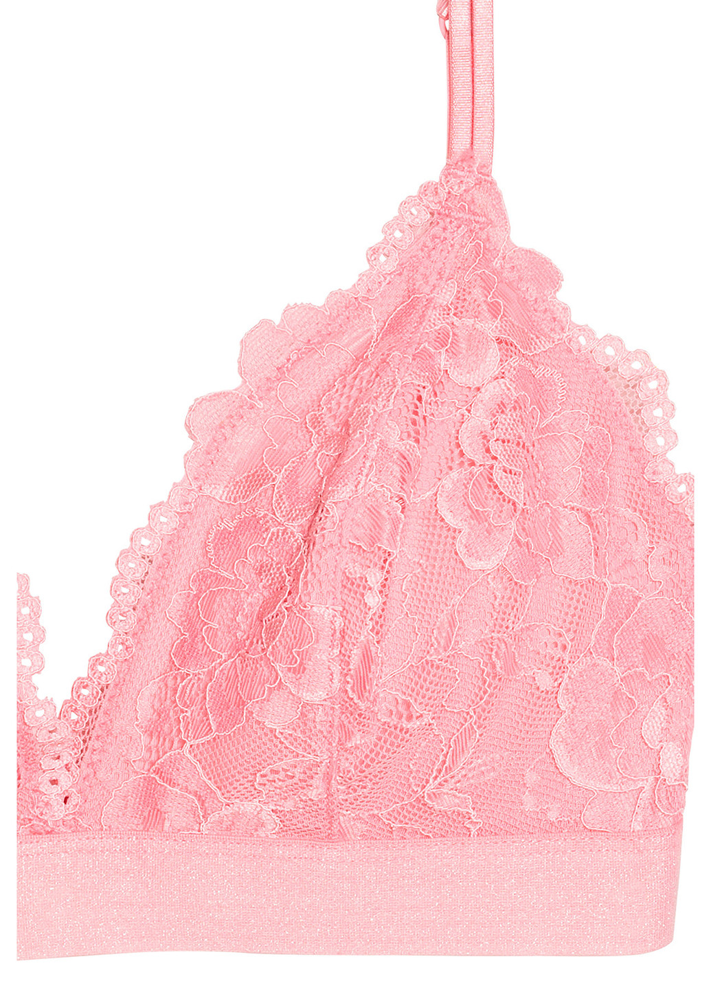 Розовый триэнджел бюстгальтер H&M без косточек полиамид