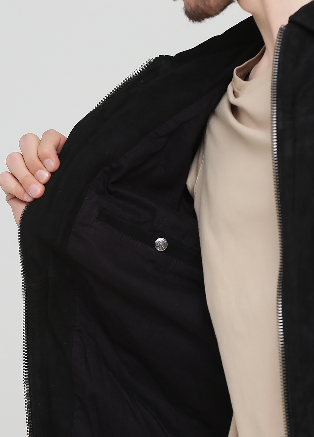 Чорна демісезонна куртка замшева Schott N.Y.C.