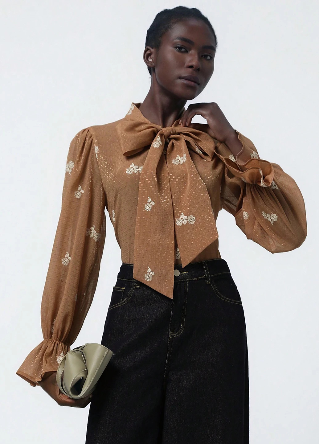 Коричневая блуза SHEIN