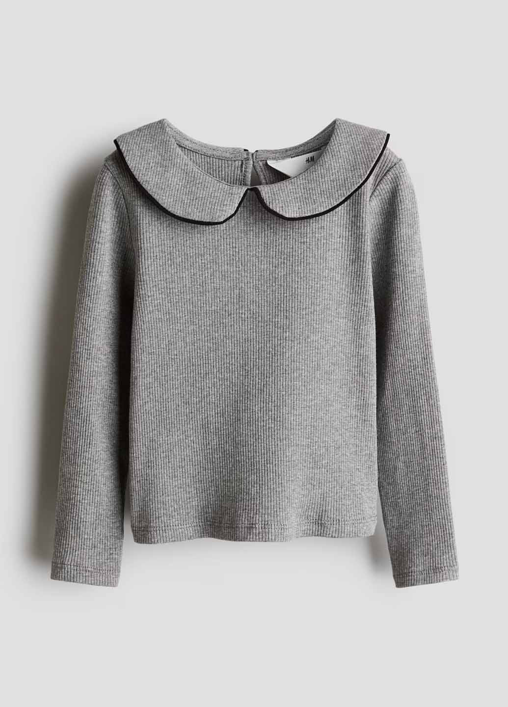 Серый демисезонный кэжуал лонгслив H&M меланж