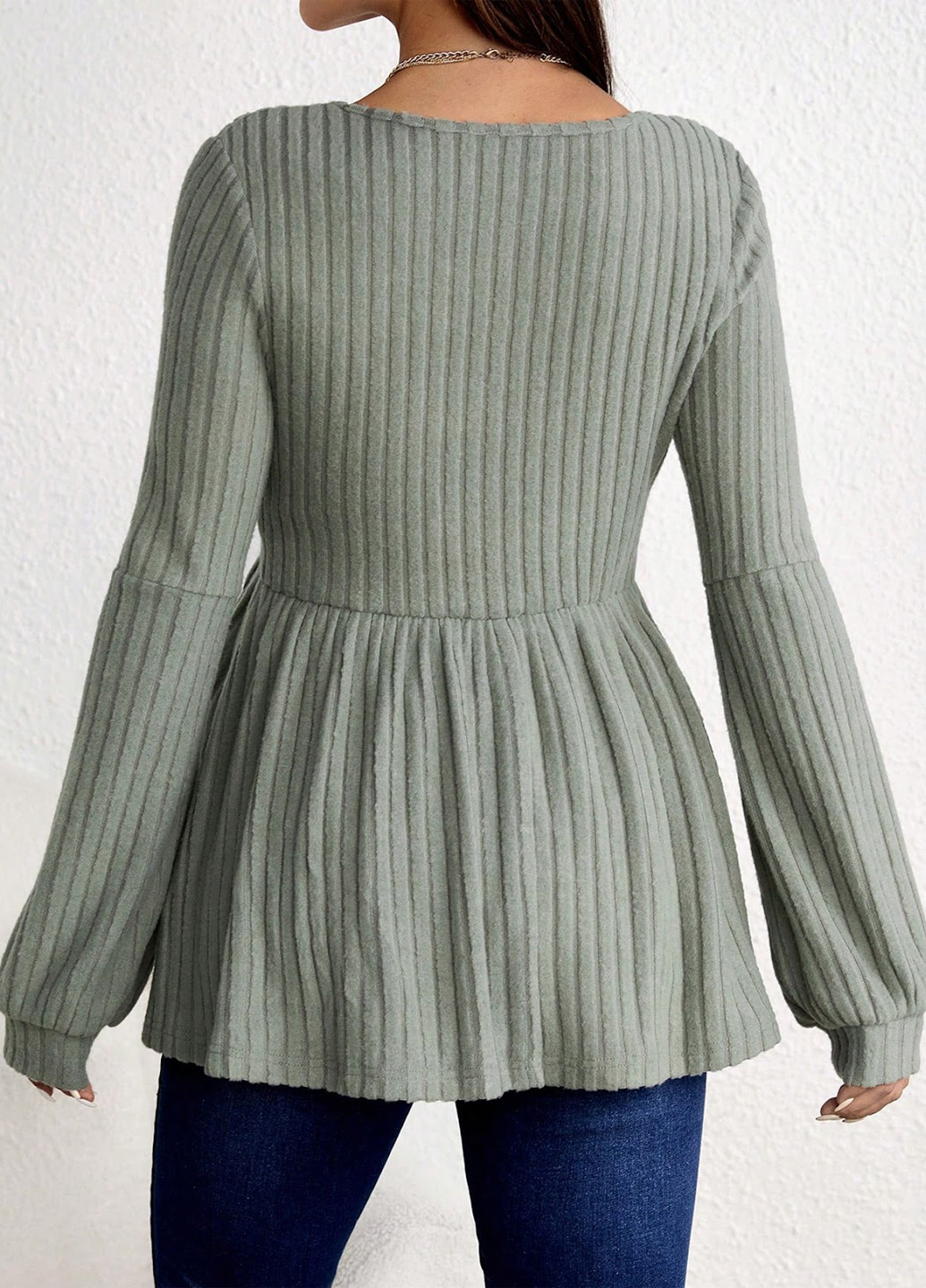 Серо-зелёная блуза для беременных SHEIN