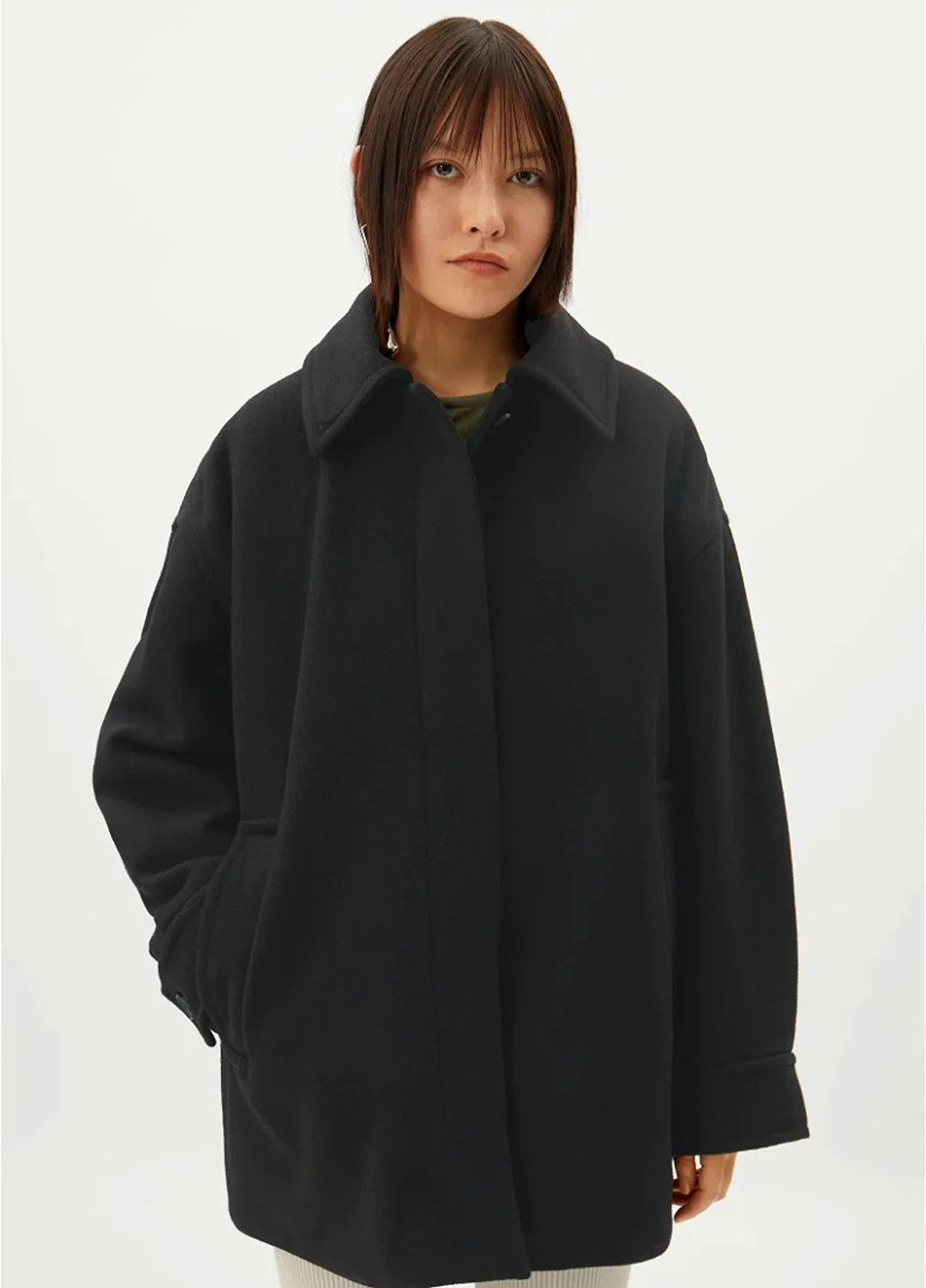 Черное демисезонное Пальто оверсайз Weekday