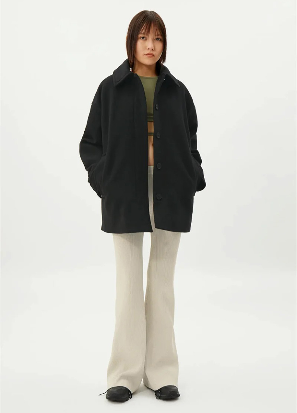 Черное демисезонное Пальто оверсайз Weekday
