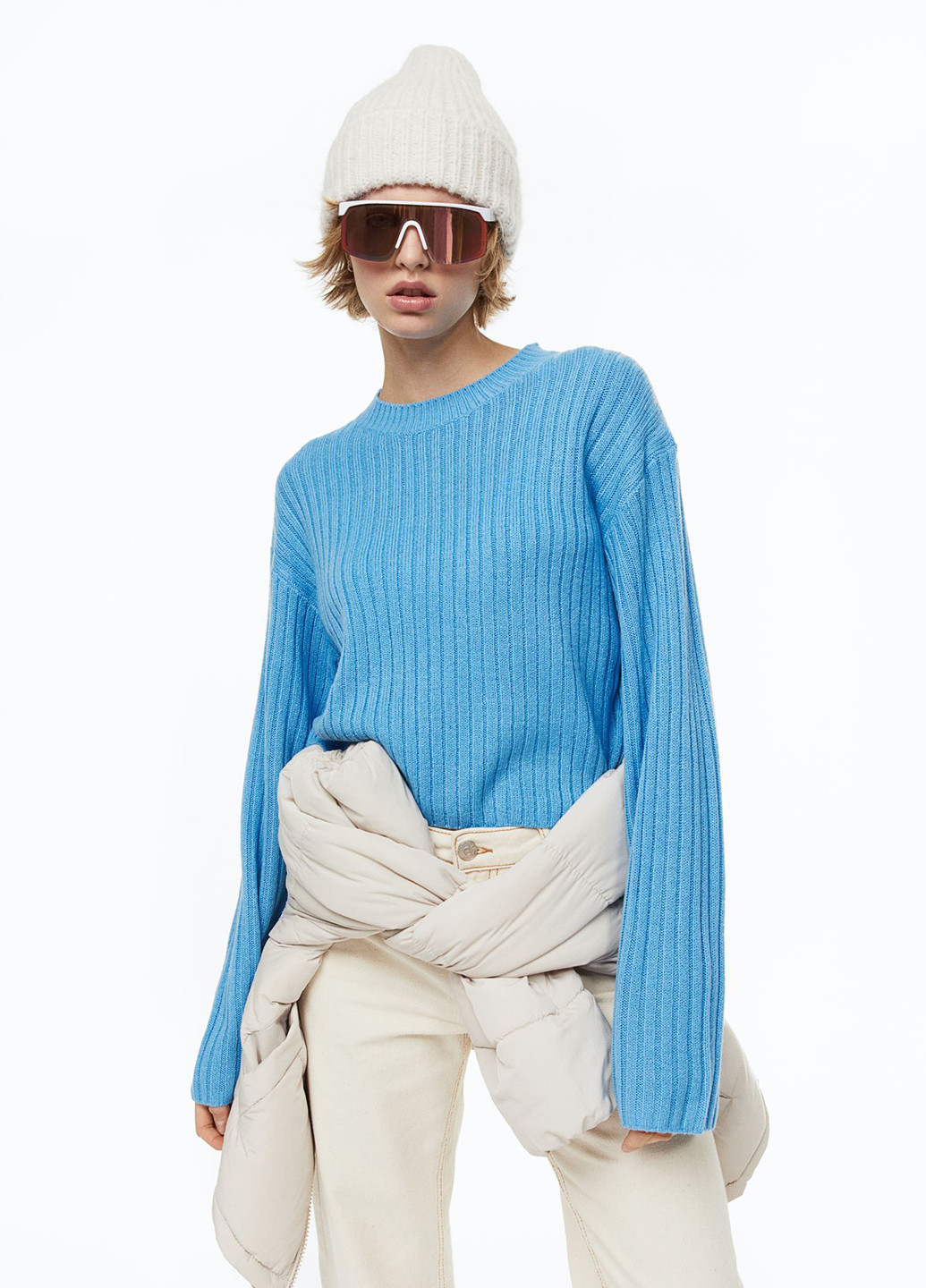 Голубой демисезонный свитер джемпер H&M