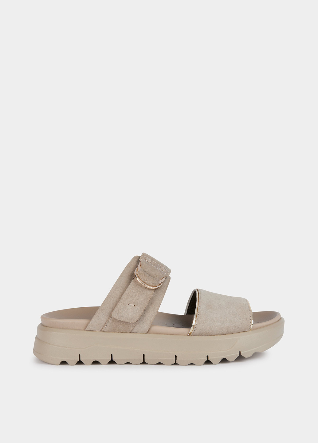 Бежевые шлепанцы Geox с перфорацией