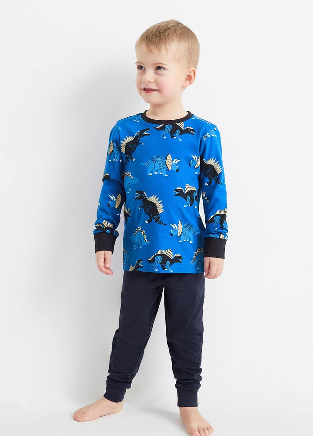 Синяя всесезон пижама (лонгслив, брюки) C&A