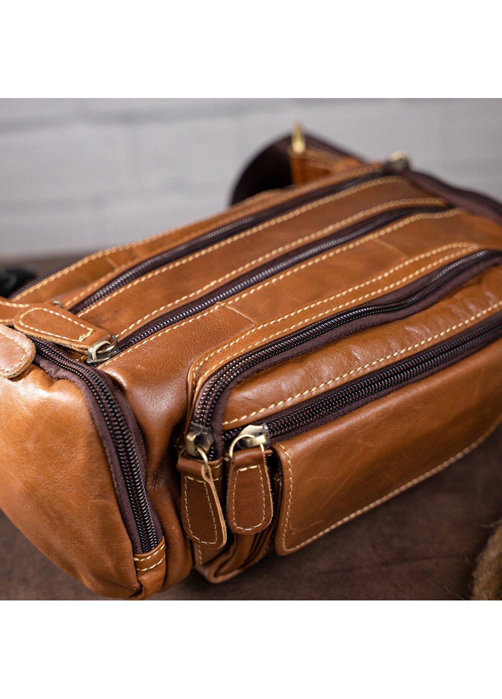 Чоловіча шкіряна сумка 24х10х15 см Vintage (229461002)