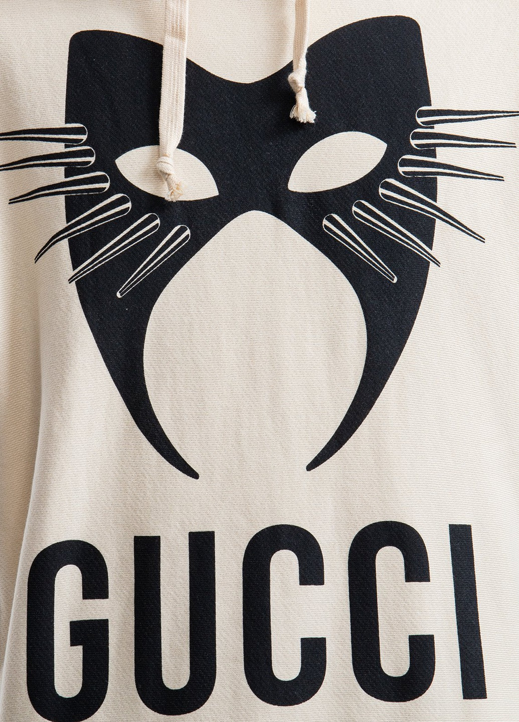 Черный хлопковый худи с принтом Gucci (251176566)
