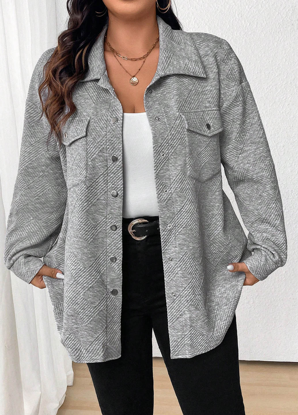 Куртка-сорочка SHEIN (366268187)