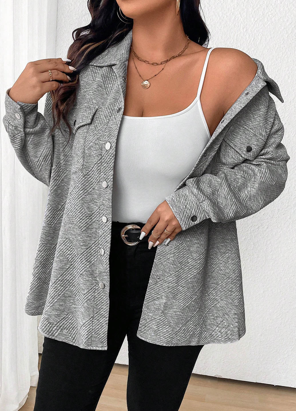 Куртка-сорочка SHEIN (366268187)