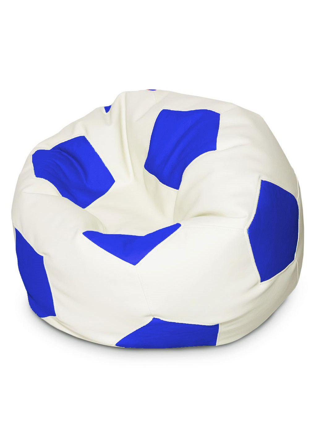 Безкаркасне крісло мішок футбольний м'яч 70х70 см (31224-Нов) Білий з синім Francesco Marconi (251109428)