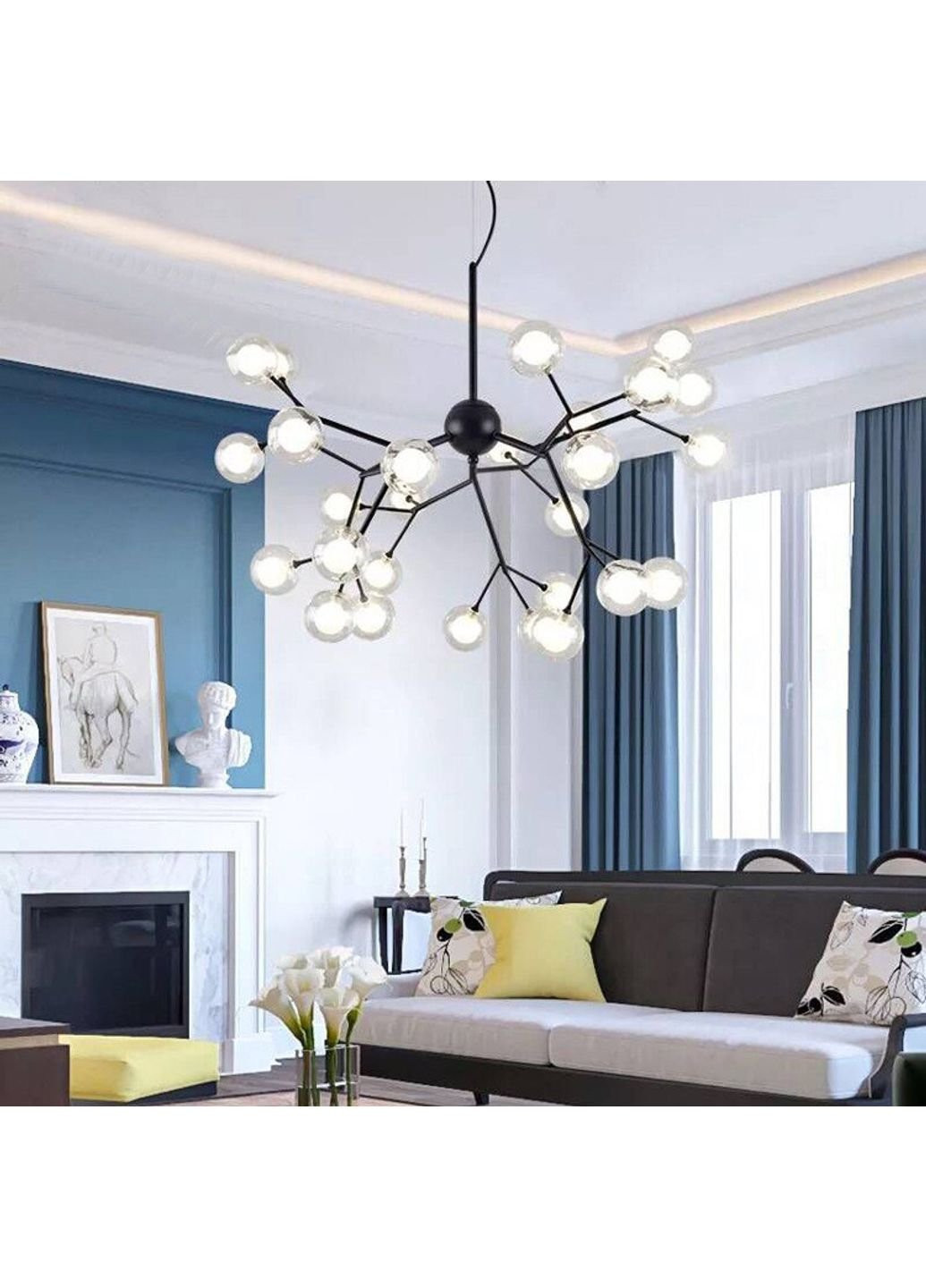 Люстра стельова підвісна на 27 ламп H690/27-bk-k Чорний 65х80х80 см. Sunnysky (253627258)