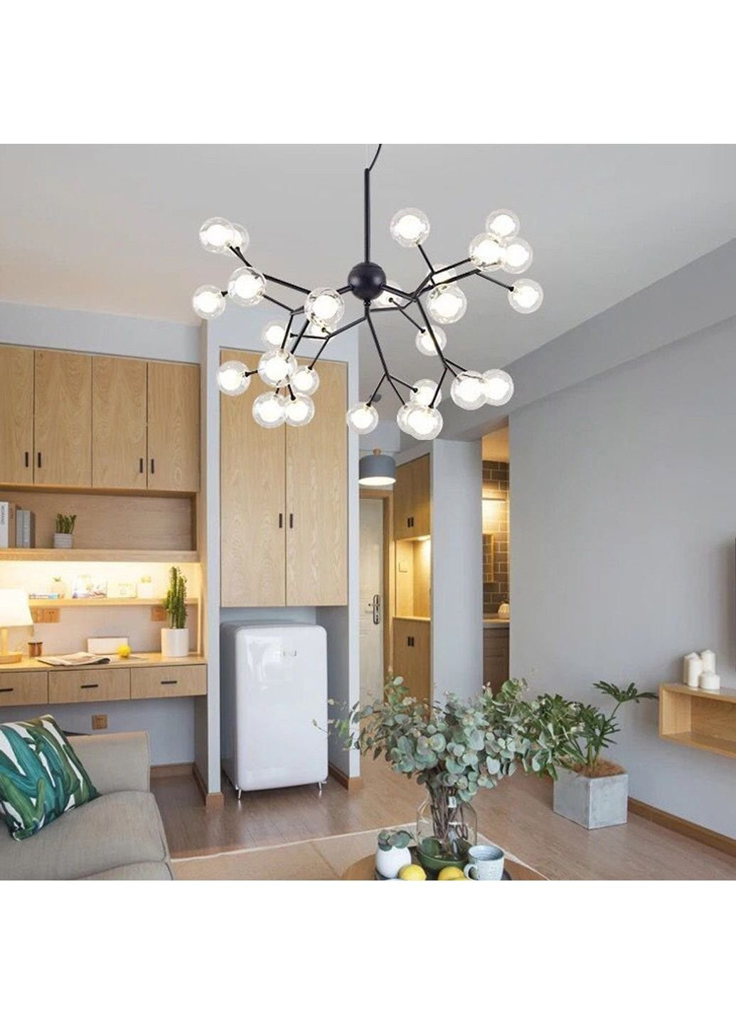 Люстра стельова підвісна на 27 ламп H690/27-bk-k Чорний 65х80х80 см. Sunnysky (253627258)