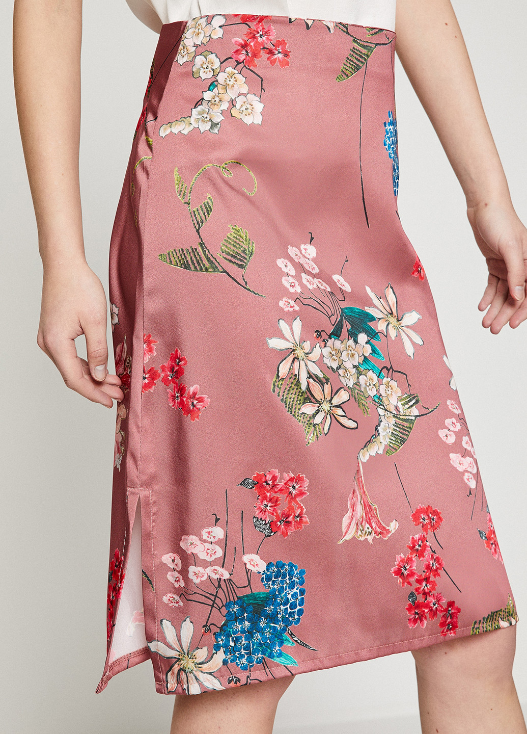 Розовая кэжуал цветочной расцветки юбка KOTON