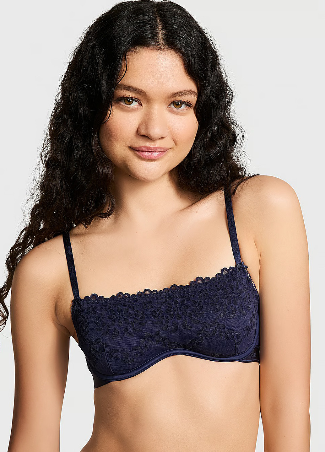 Тёмно-синий бюстгальтер Victoria's Secret с косточками полиамид