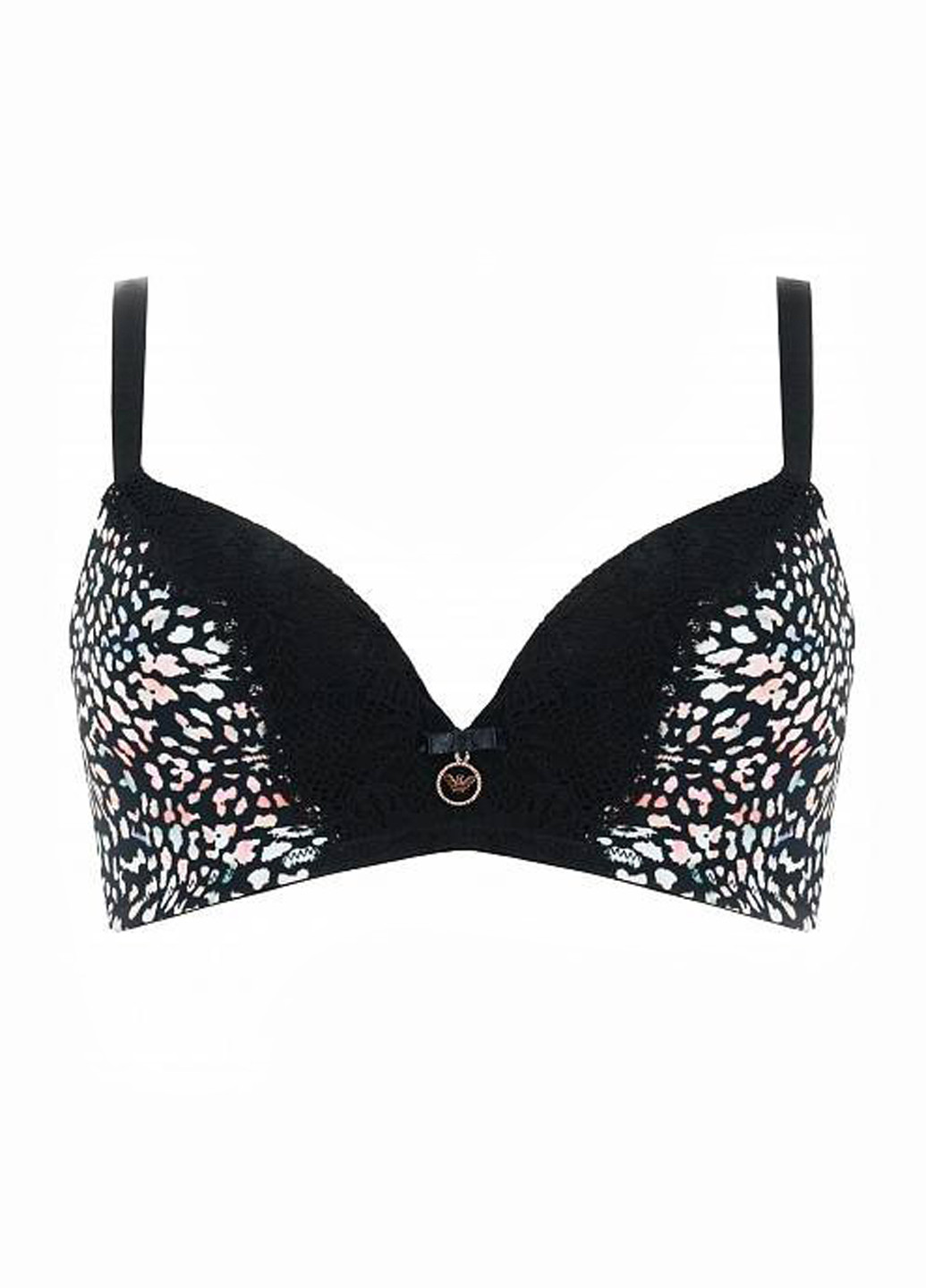 Чёрный бралетт бюстгальтер Emporio Armani без косточек полиамид