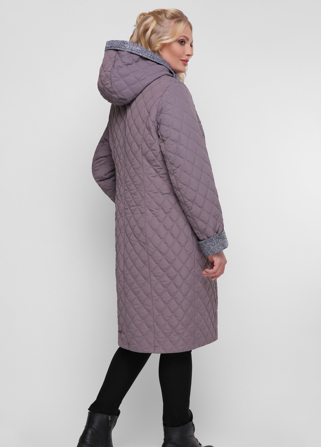 Сіра демісезонна подовжена куртка Welltre