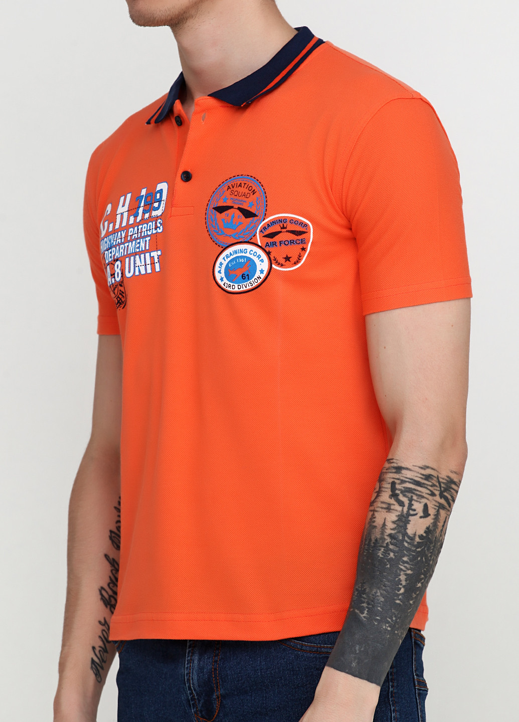 Оранжевая футболка-поло для мужчин West Wint с надписью