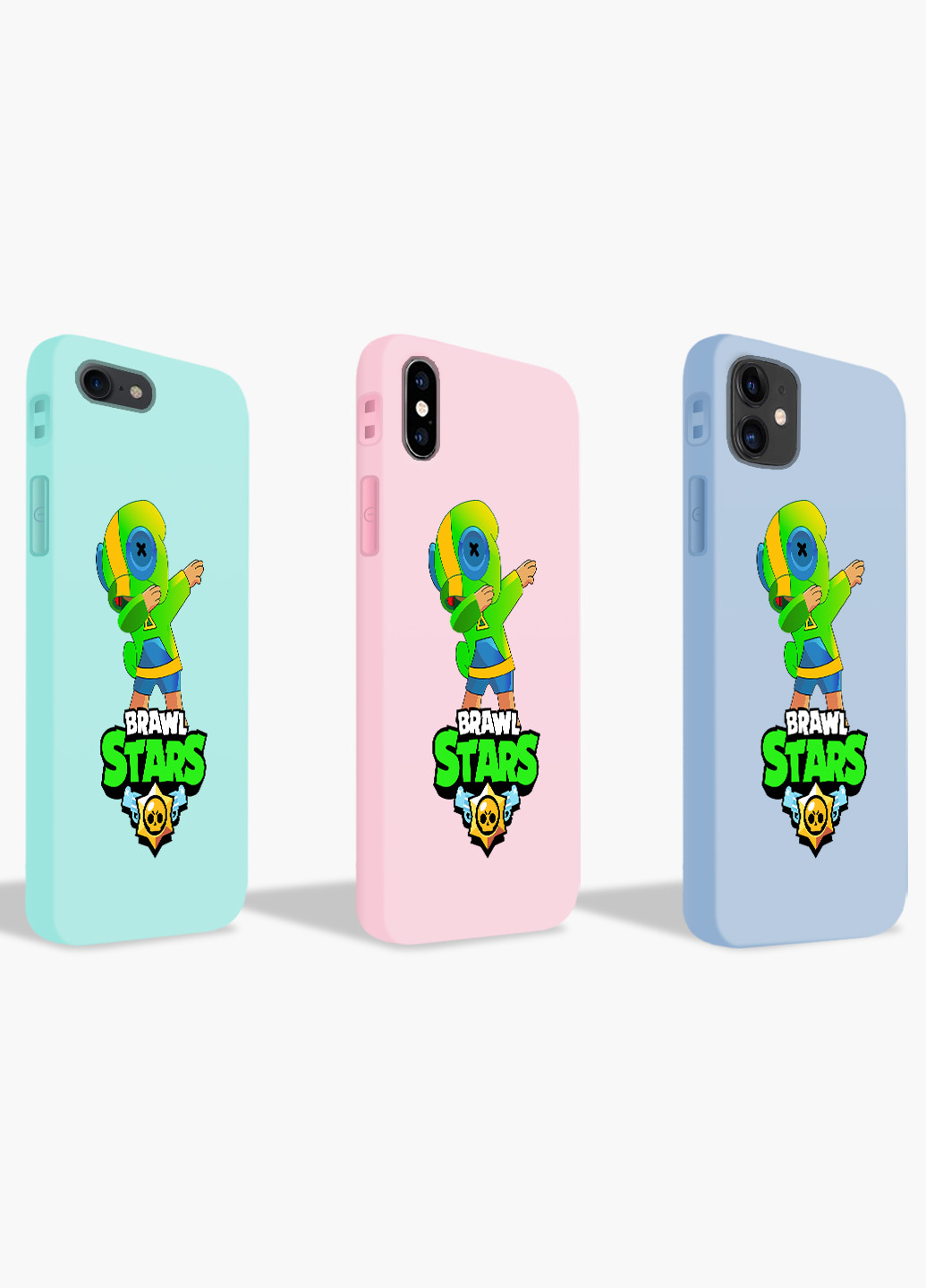 Чехол силиконовый Apple Iphone Xs Зеленый Леон Бравл Старс (Green Leon Brawl Stars) (8938-1705) MobiPrint (219503597)