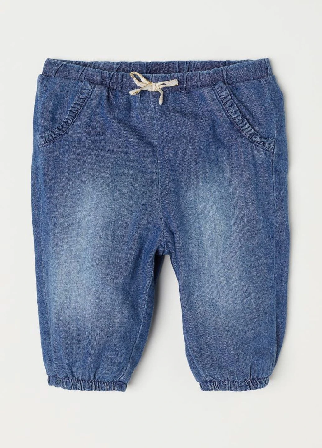 Синие кэжуал демисезонные брюки H&M