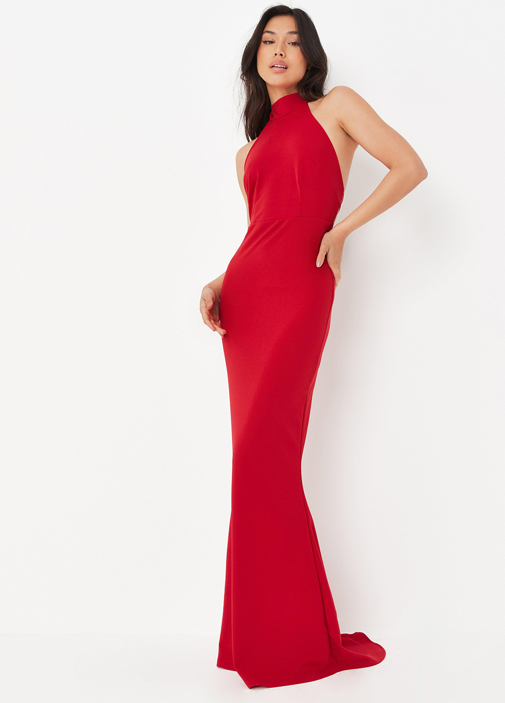 Красное кэжуал платье в стиле ампир Missguided однотонное