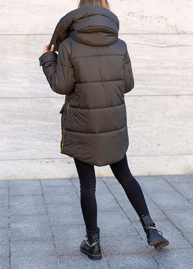 Оливковая (хаки) зимняя зимняя женская куртка магда MioRichi