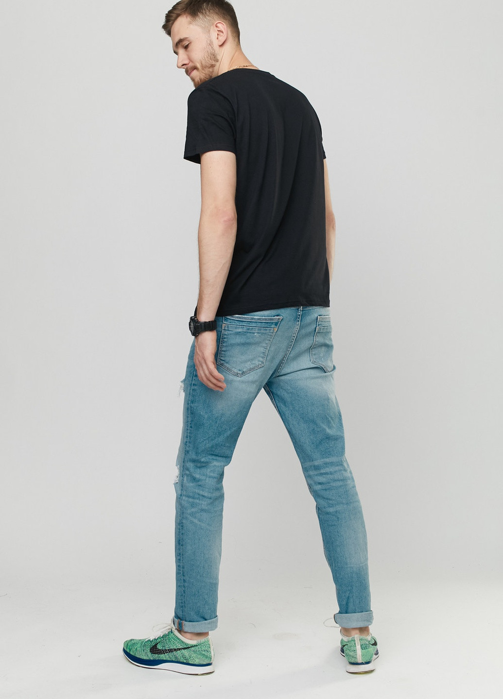 Черная футболка мужская с коротким рукавом Memo