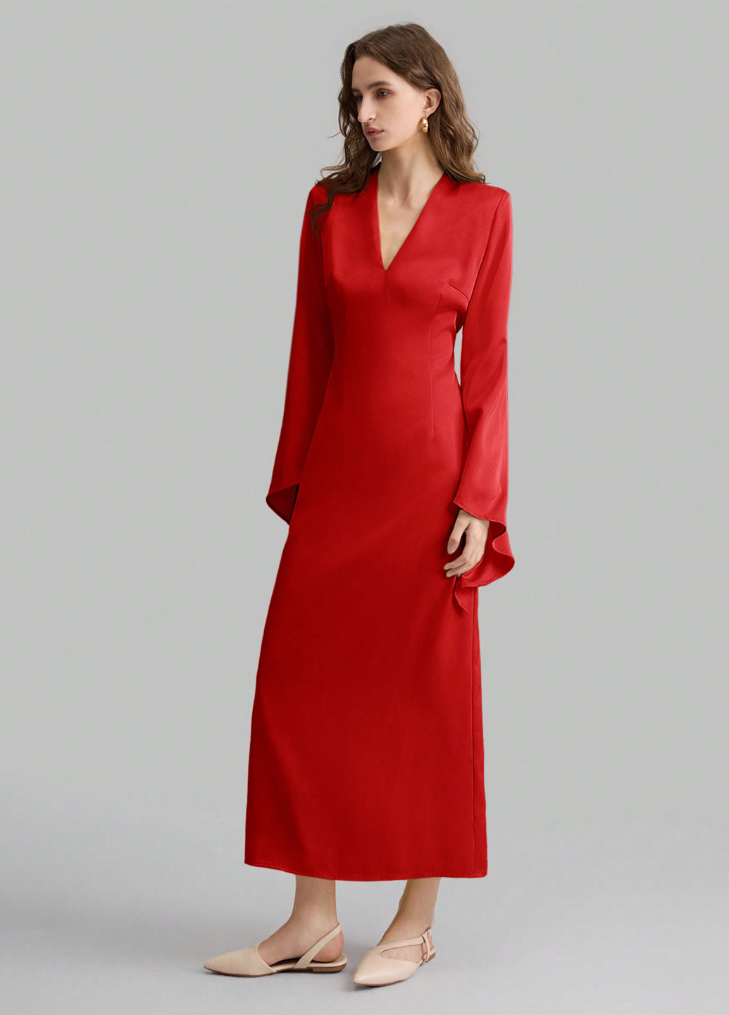 Червона кежуал сукня а-силует SHEIN однотонна