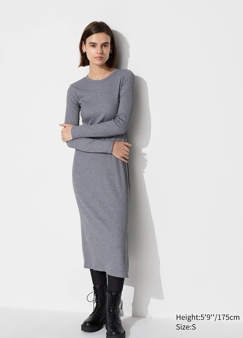 Сіра кежуал сукня силуетна Uniqlo однотонна
