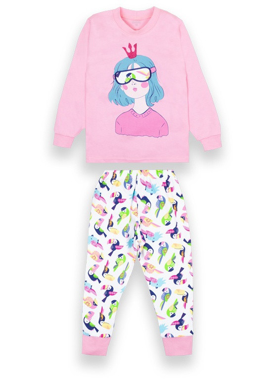 Розовая всесезон пижама свитшот + брюки Габби