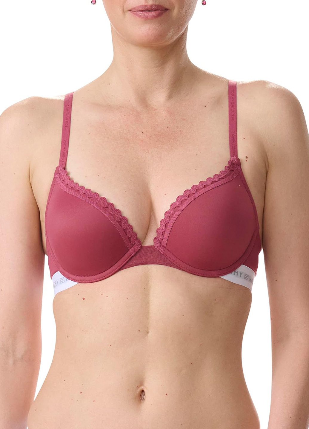 Темно-рожевий бралетт бюстгальтер Tommy Hilfiger з кісточками нейлон