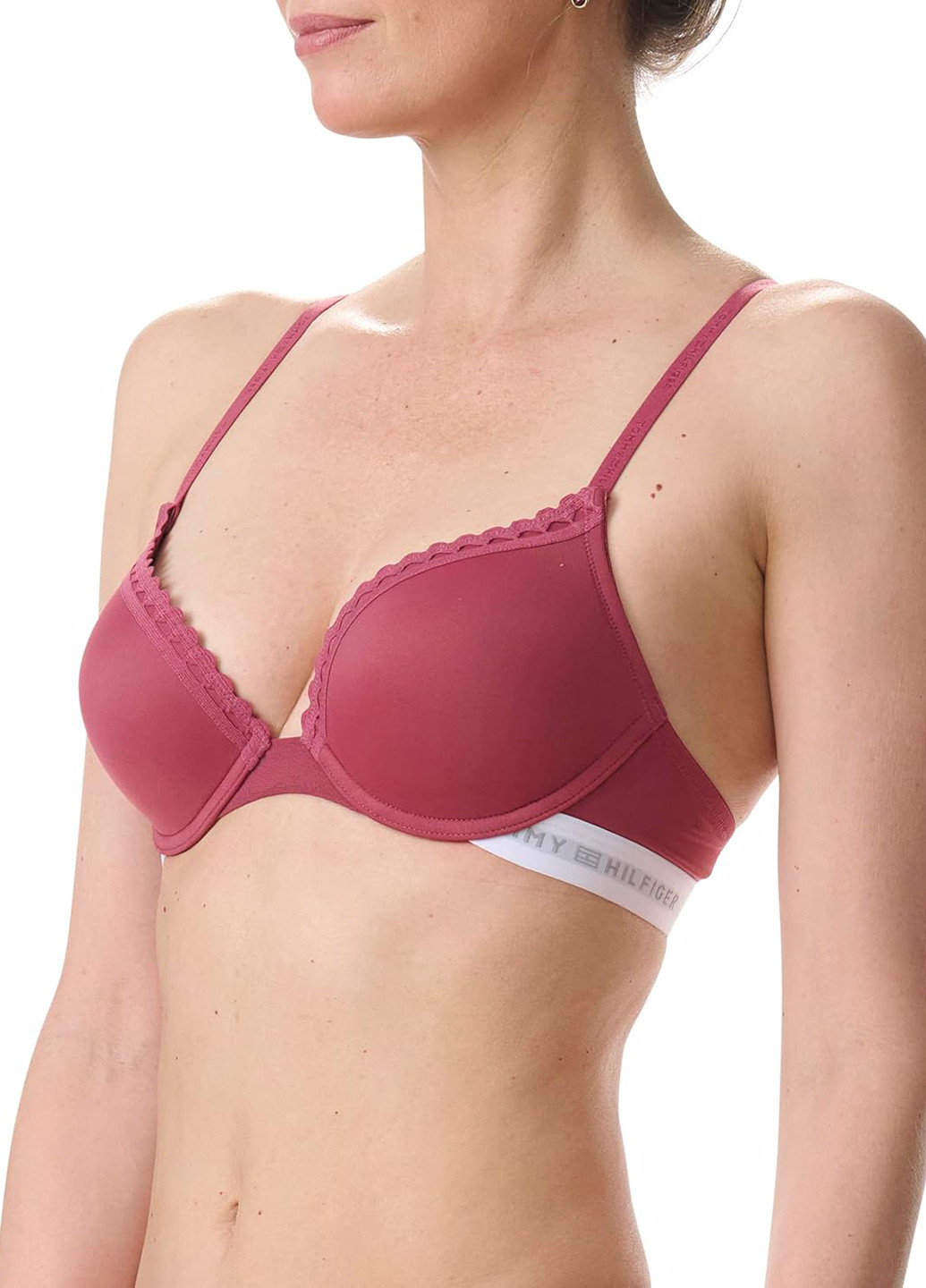Темно-рожевий бралетт бюстгальтер Tommy Hilfiger з кісточками нейлон