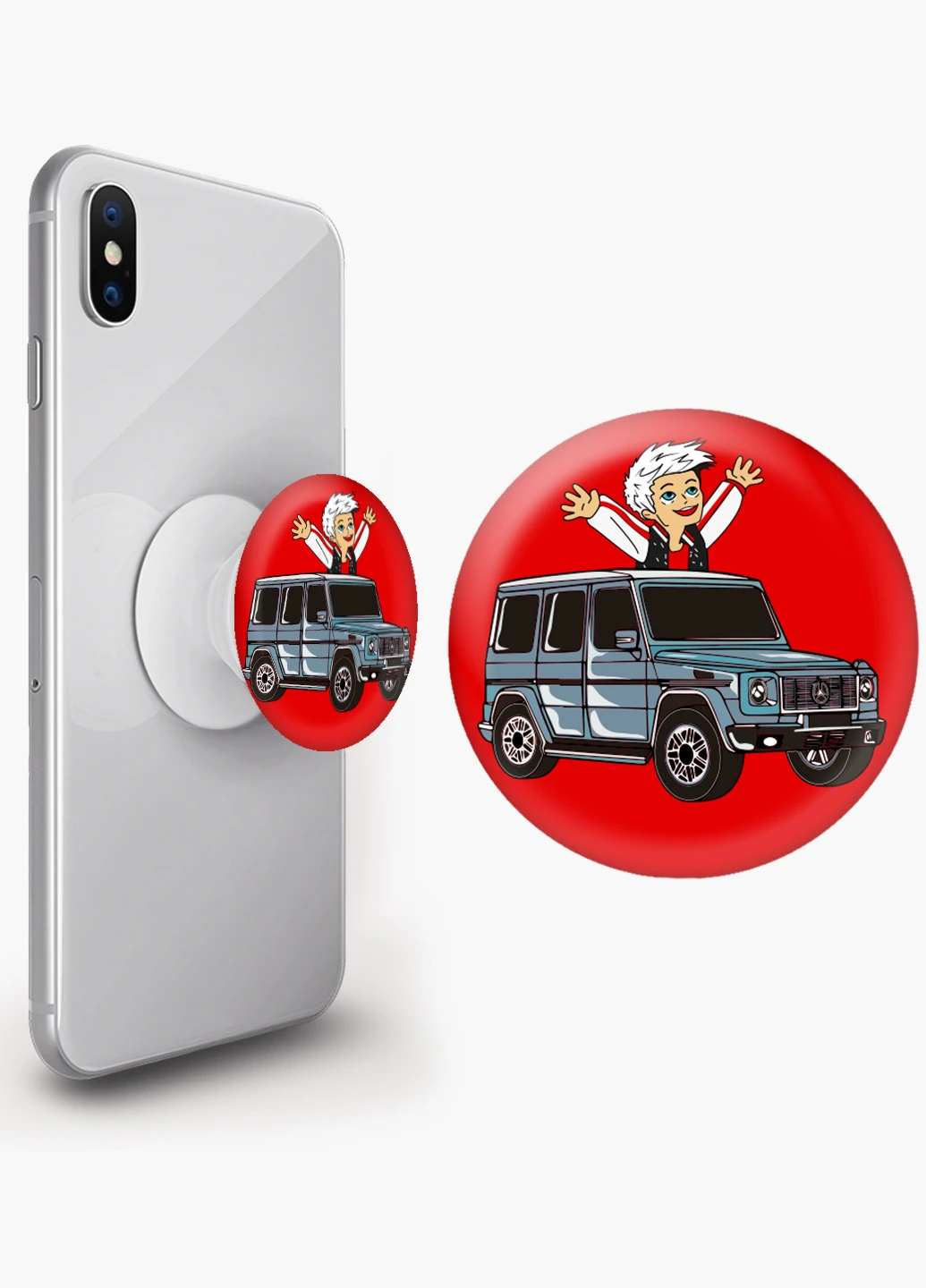 Попсокет (Popsockets) тримач для смартфону блогер Влад Папір А4 (blogger Vlad A4) (8754-2618) Чорний MobiPrint (216836459)