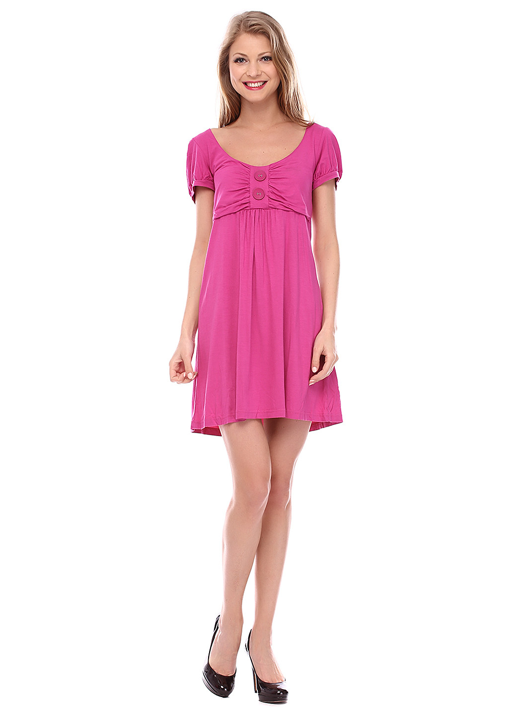 Фуксиновое (цвета Фуксия) кэжуал платье Vero Moda