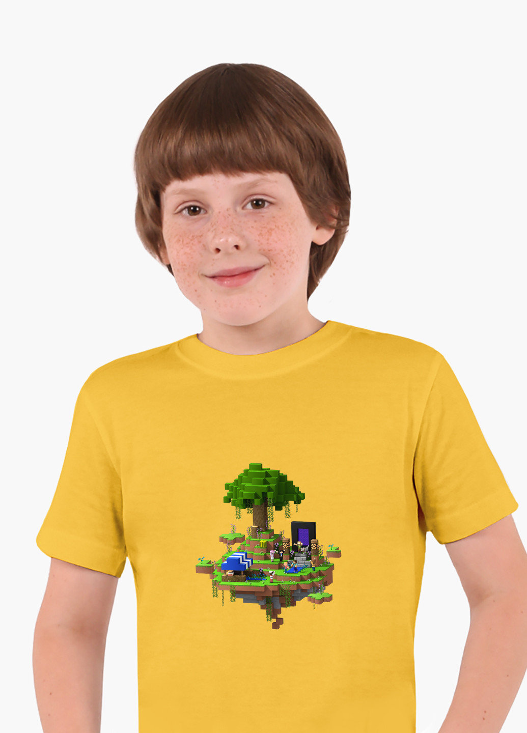 Жовта демісезонна футболка дитяча майнкрафт (minecraft) (9224-1177) MobiPrint