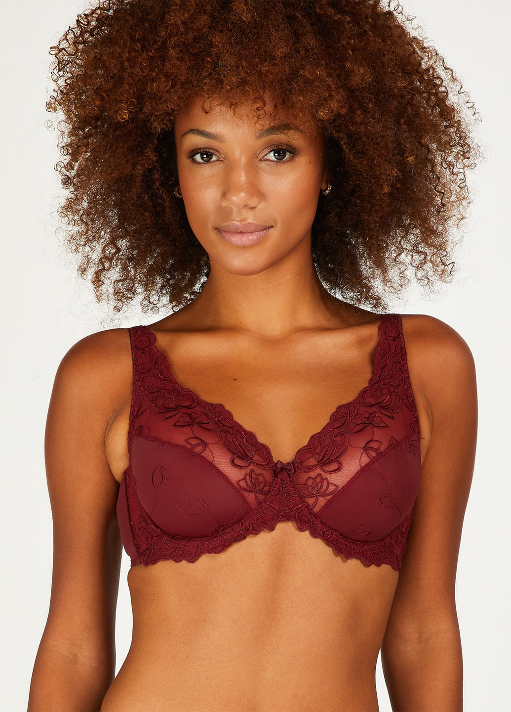 Бордовий мінімайзер бюстгальтер Hunkemoller з кісточками поліамід