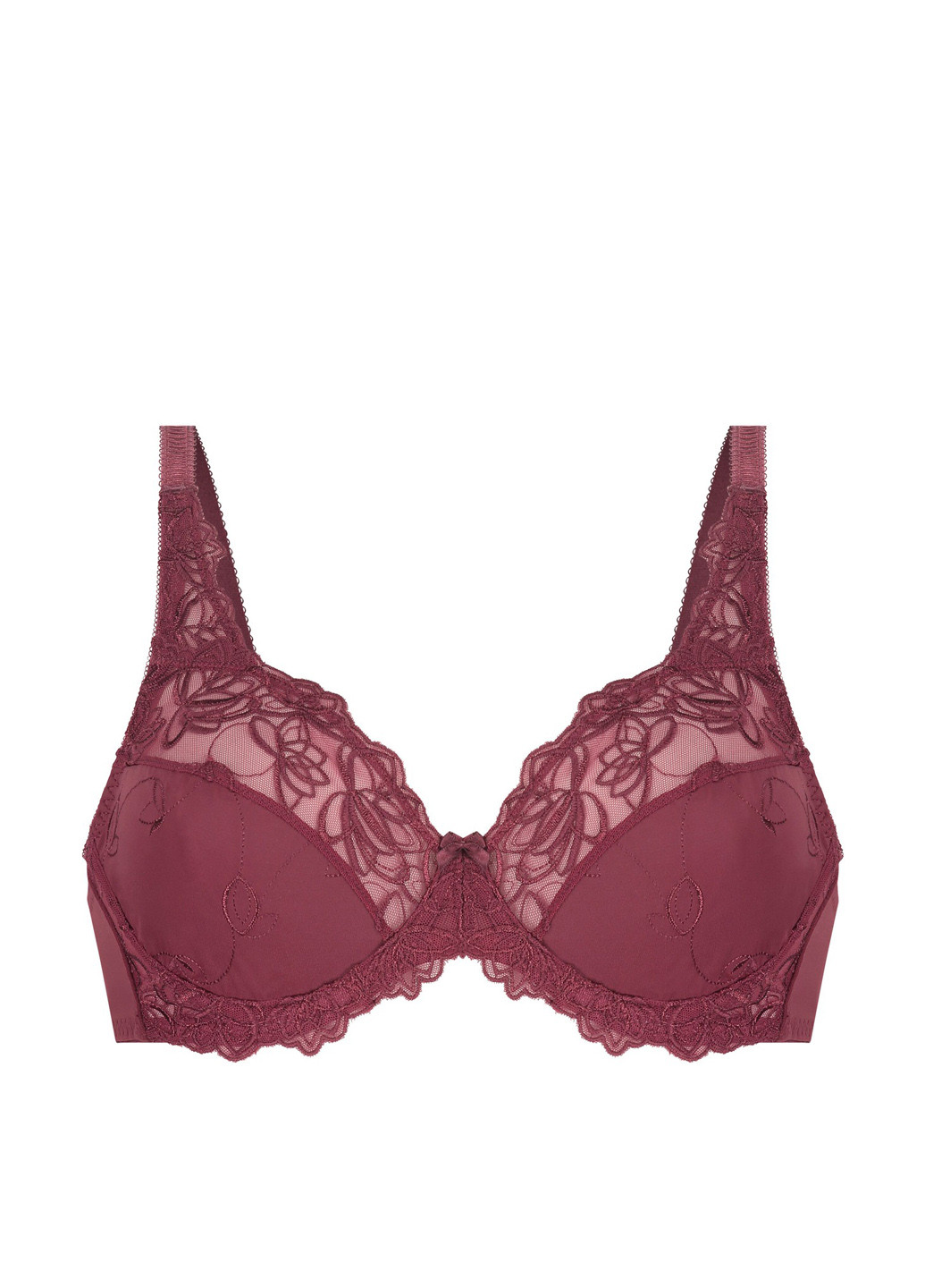 Бордовий мінімайзер бюстгальтер Hunkemoller з кісточками поліамід