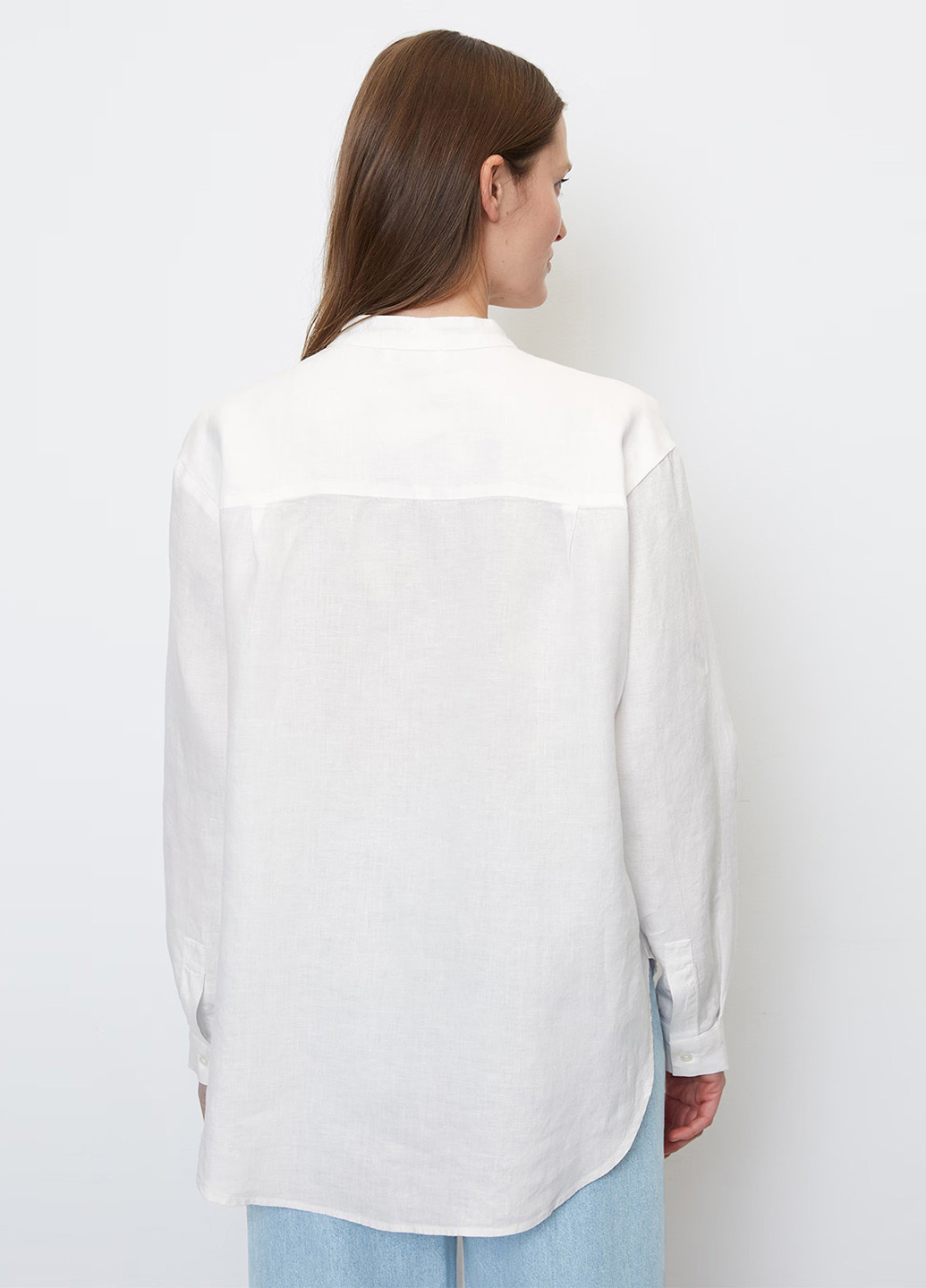 Белая кэжуал рубашка однотонная Marc O'Polo