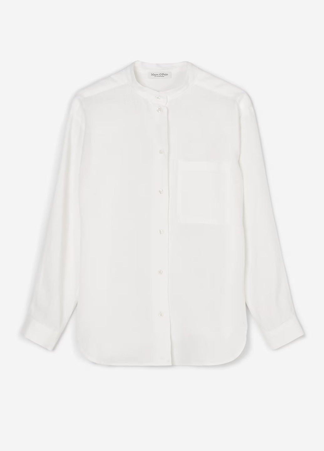 Белая кэжуал рубашка однотонная Marc O'Polo